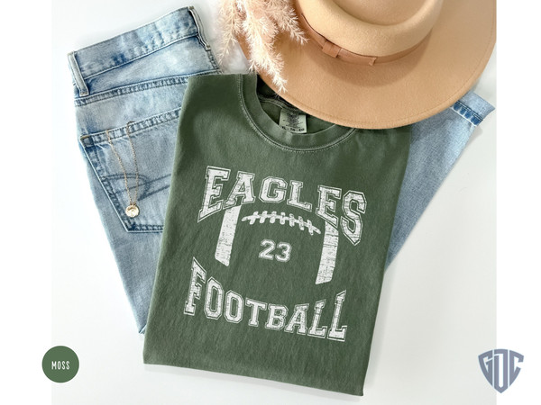 Womens Eagles Football Shirt, High School College Spirit Wear, Eagles Football Gift, Womans Eagles Apparel, Tee, Tshirt.jpg