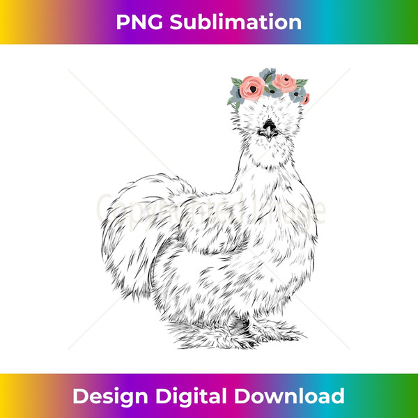 MV-20231127-7251_Silkie Chicken with Floral Headband Farm Animal Tank Top 3093.jpg