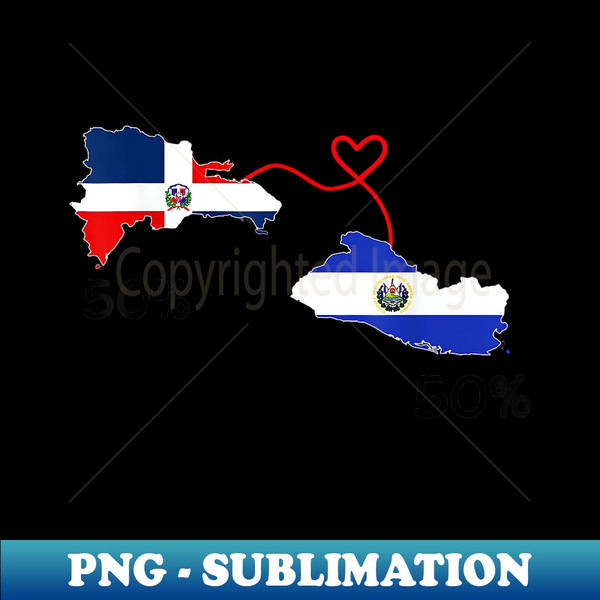DA-20223_Half Dominican Half Salvadoran Flag Map Love Salvadoran RD 1631.jpg