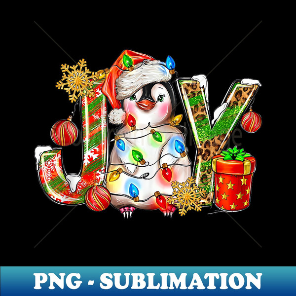QI-24913_Joy Christmas Penguin Santa Hat Xmas Lights Family Matching  1771.jpg