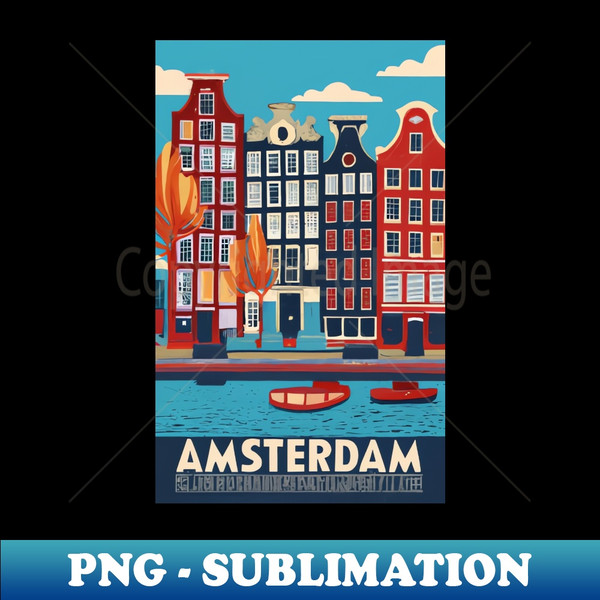 WQ-756_A Vintage Travel Art of Amsterdam - Netherlands 4614.jpg