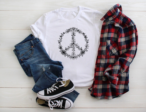 Peace Flower Shirt, Peace T-shirt, Peace Shirt, Peace Sign Shirt, Hippie Shirt , Peace Symbol, Peace Gifts, Peace Tee, Peace Symbol Shirt.jpg
