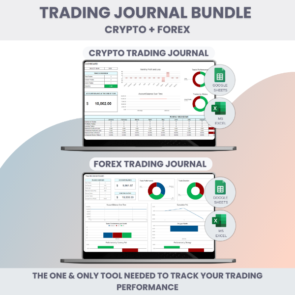 Trading Journals Crypto / Forex in Google Sheets and Excel Template