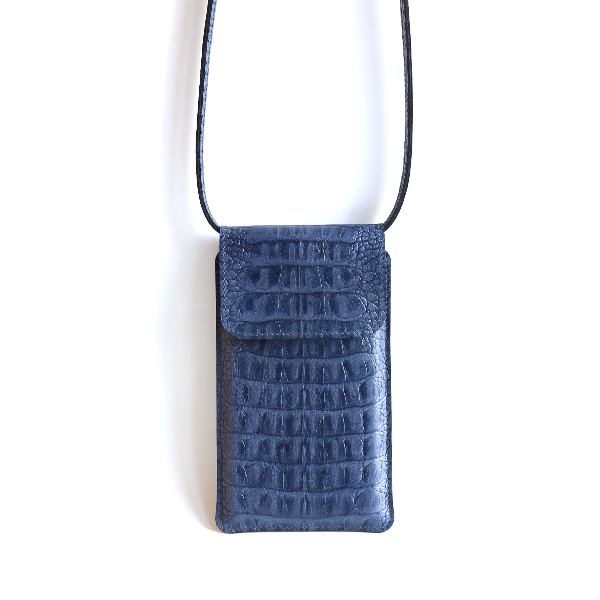 Leather bag phone woman blue_3422.JPG