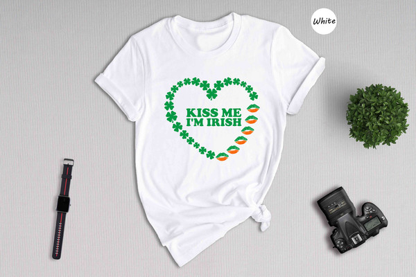 Kiss Me I'm Irish Shirt, St Patricks Day T-Shirt, Irish Baby Shirt, St Pattys Baby Shirt, Shamrock Heart Shirt.jpg