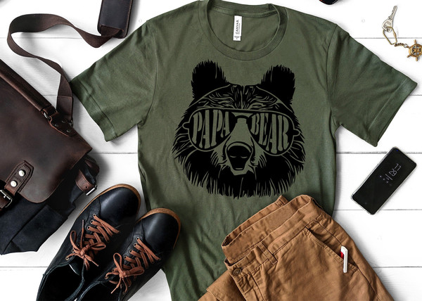 Papa Bear Sunglass, Papa Bear Shirt, Dad Shirt, Father's Day t-shirt, husband present, family shirt matching shirts, Father's Day Gift.jpg