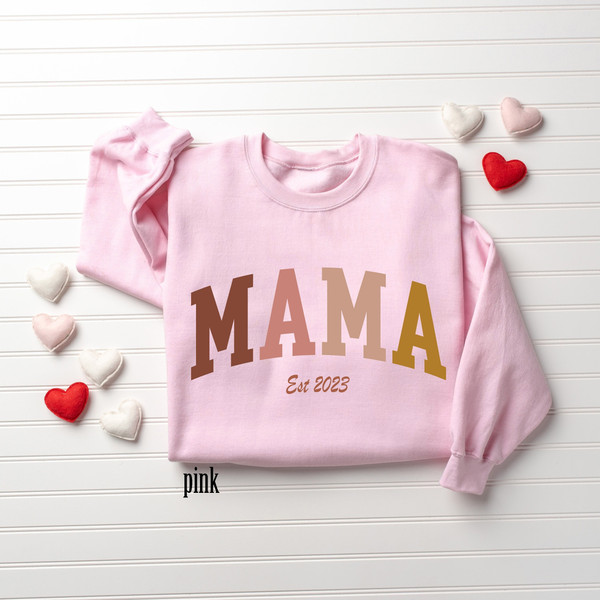 Mama Est Sweatshirt, Mother's Day Gift, Grandma Sweatshirt, Nana Shirt, Gift For Mother, Mom Hoodie, Mama Crewneck, New Mom Shirt, Grammy.jpg