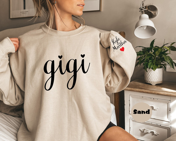 Custom Gigi Sweatshirt With Grandchildren Names, Personalized Grandma Hoodie, Cute Nana Outfit, Gigi Clothing, Mimi Happy Mothers Day Gifts.jpg