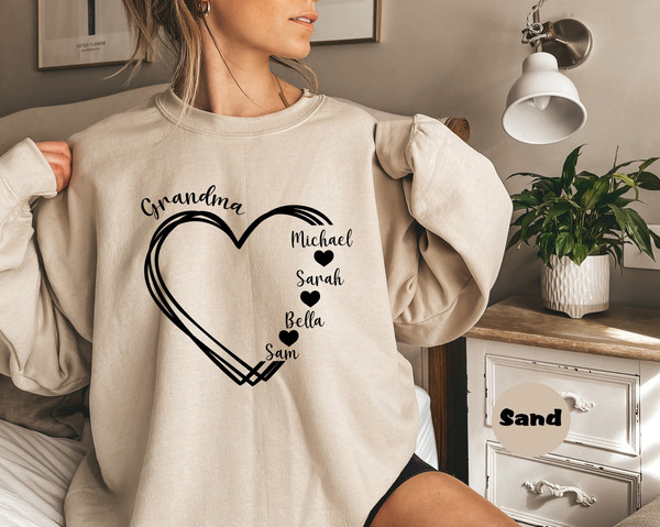 Custom Grammy Hoodie With Grandkids Names, Personalized Grandma Sweatshirt, Cute Nana Outfit, Gigi Birthday Gifts, First Mothers Day Gifts.jpg