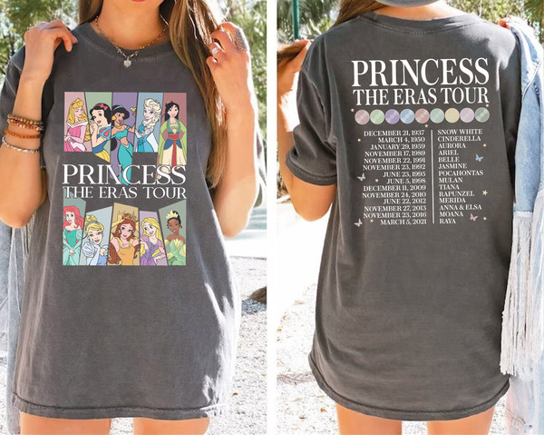 Princess The Eras Tour Comfort Colors Shirt, Disney Ear Tour Shirt, Kid Disney Shirt, Disney Princess Shirt, Princess Eras Tour Shirt.jpg