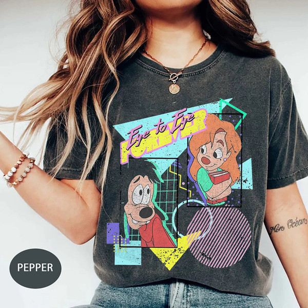 Comfort Color Vintage Max And Roxanne Eye To Eye Forever Shirt, Retro A Goofy Movie Shirt, Disney Couple Shirt, Disneyland Trip Shirt.jpg