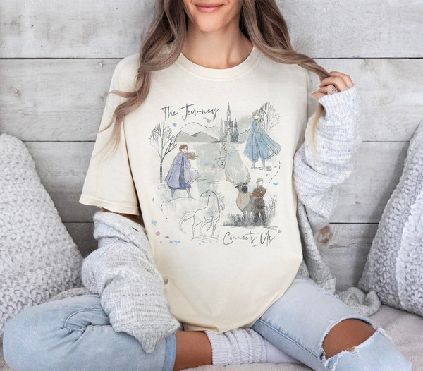 Disney Frozen Sketched WatercolorT-Shirt, Frozen Shirt,  Elsa Anna Olaf Kristoff Shirt.jpg