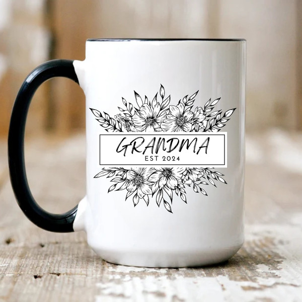 Grandma Mug Pregnancy Announcement Gift for Grandparents Promoted to Grandma Flower Mug New Grandma Gift Baby Announcement Gift for Family.jpg