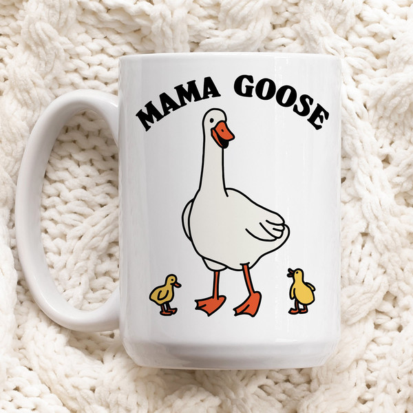 Mama Goose Mug, Cute Mothers Day Ceramic Cup, Mom Gift Coffee Mug, Cute Birthday Gift Idea for Mom, Cute Animal Illustration Mug.jpg