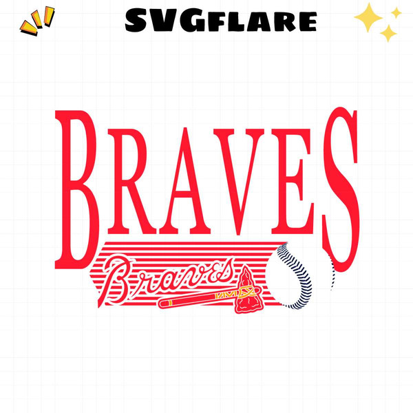 Vintage Atlanta Braves Baseball SVG