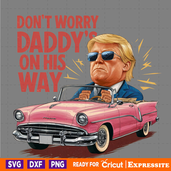 Pink-Car-Dont-Worry-Daddys-On-His-Way-PNG-2405242037.png