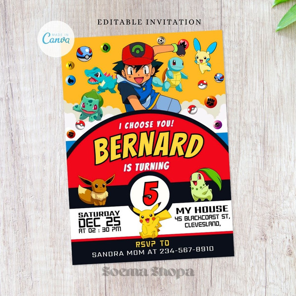 Pikachu Birthday Boy Invitation Printable Thank You Card Editable Template Digital or Printed Birthday Invite 121 (1).jpg