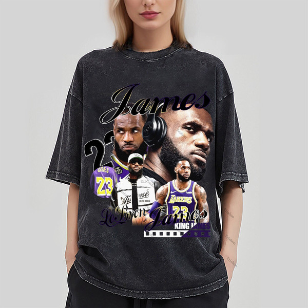 LeBron James NBA Vintage Washed T-Shirt,LeBron James Homage Graphic Sweatshirt,NBA Hoodie,Bootleg Retro 90's Fans Hoodie Gift Lakers.jpg