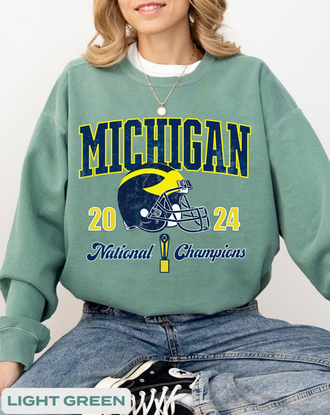 Michigan Football Sweatshirt, Vintage Style Comfort Colors Sweater, National Championship Shirt, Wolverine Football Gift7.jpg