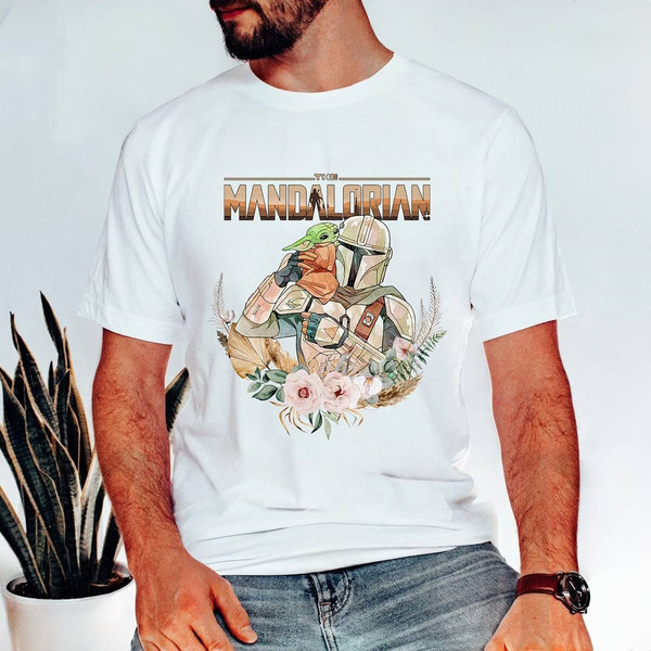 Floral The Mandalorian Vintage Shirt, Mandalorian Grogu Shirt, Retro The Mandalorian Dad Shirt, Starwars Shirt, This Is The Way.jpg