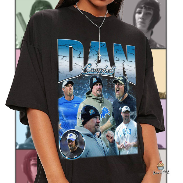 Dan Campbell Football Fan Shirt, Football Shirt, Game Day Shirt, Vintage 90's Shirt, Unisex, 90s Graphic Tee, Christmas Gift.jpg