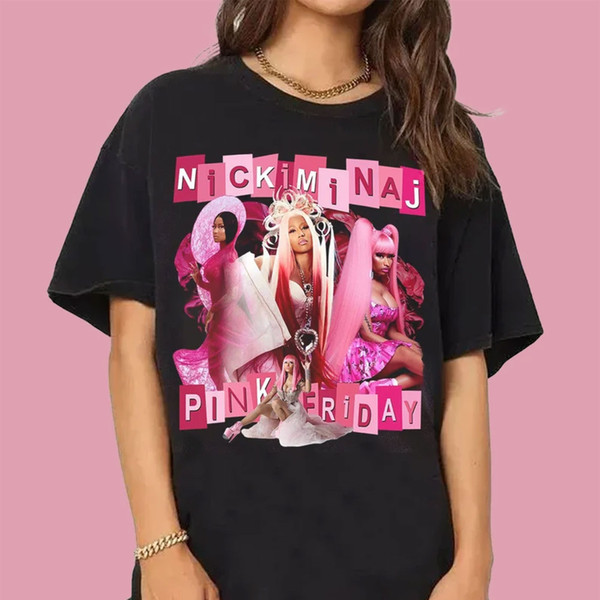 Limited Nicki Minaj Vintage Shirt, Retro Pink Friday Airbrush Tee, Nicki Minaj World Tour 2024 Shirt, Gag City Shirt, Pink Friday.jpg