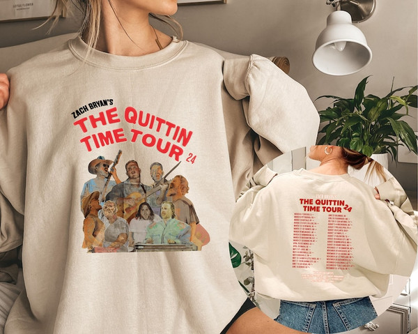 Zach Bryan The Quittin Time Tour Sweatshirt, Gift For Fan, The Quittin Time Tour 2024 Sweater, Zach Bryan, American Heartbreak,Country Music2.jpg