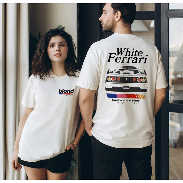 Vintage Frank BLond White 2 sides Album Fan Gift T-Shirtblond album music gift vintage 90s tee 1.jpg