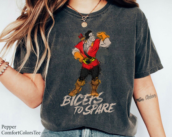 Beauty and the Beast Gaston Biceps to Spare Shirt Walt Disney World Shirt Gift Ideas Men Women.jpg