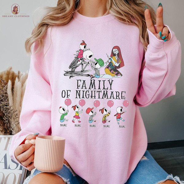 Family Of Nightmares Sweatshirt, Custom Kids Name Shirt, Jack Sally Nightmare Before Christmas Shirt, Father's Day Gifts, Gift for Father.jpg