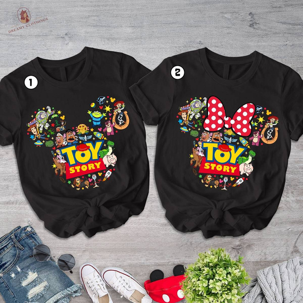 Personalized Toy Story Matching Shirt, Disneyland Mouse Head Shirt, Toy Story Charcaters Shirt, Disneyland Couple TShirt, Toy Story Birthday.jpg