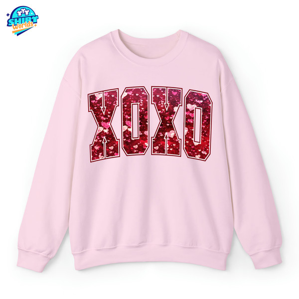 Glitter Valentines Day Sweatshirt, Valentines Day XOXO T-shirt, Valentine Gift For Her, Valentines Gift For Teacher, Not Real Glitter.jpg