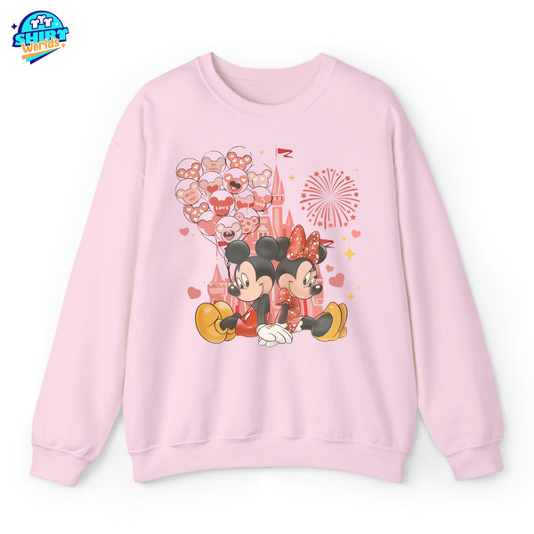 Valentine Main Street Sweatshirt, Vintage Mickey and Minnie Sweatshirt, Disney Valentine's Day Shirt, Mickey Minnie Valentine Shirt 1.jpg