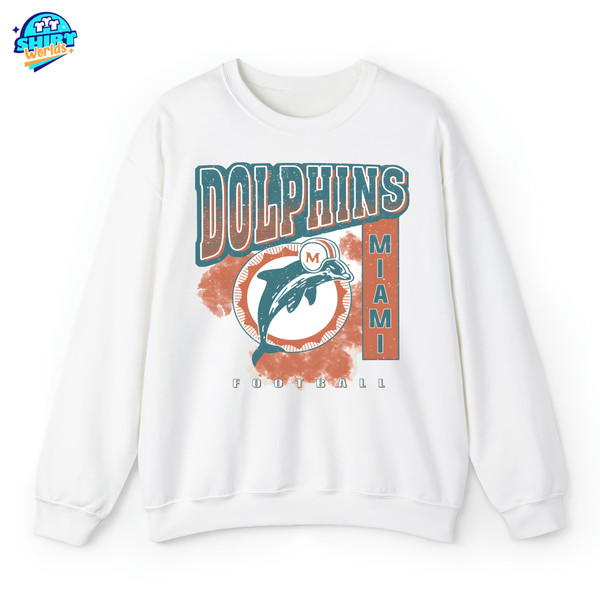 Vintage Miami Football Sweatshirt, Miami Dolphins Football T-Shirt, University Of Miami Crewneck Sweater, Miami Game Day Tee, Retro NFL Fan Gifts.jpg