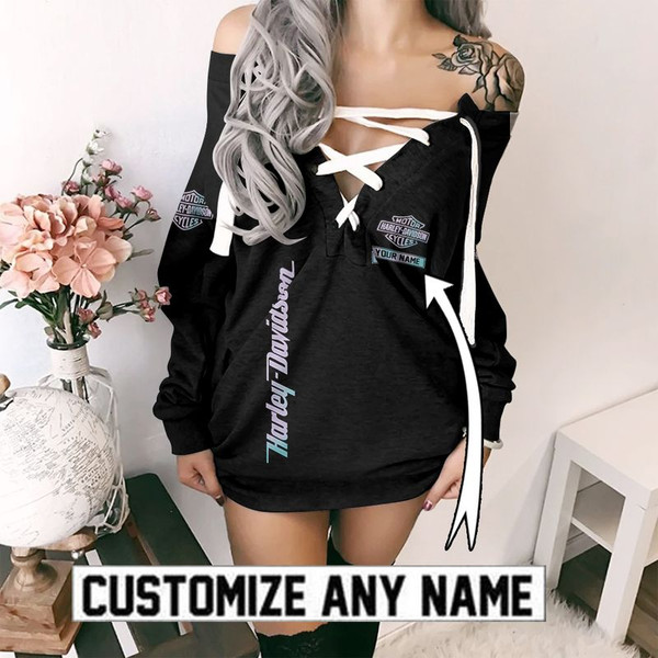 Harley Davidson Custom Name Criss Cross Sweatshirt Dress Sizes S - 3XL M91427H.jpg