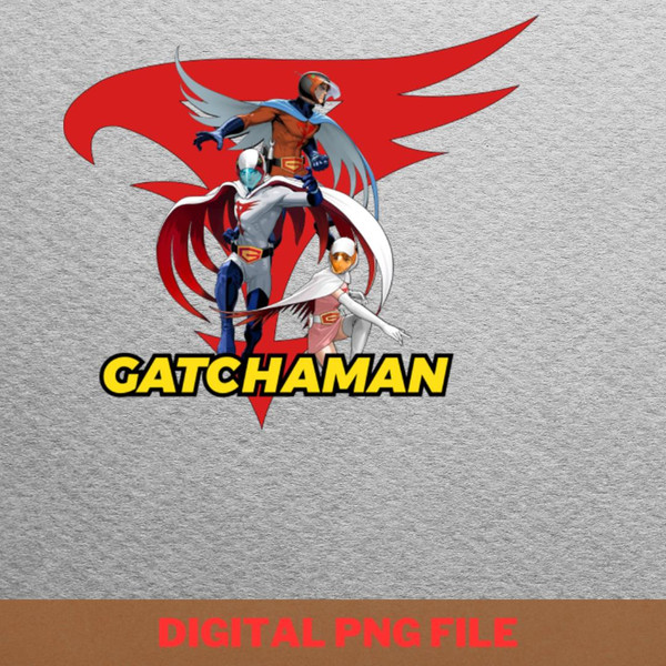 Gatchaman Unstoppable Heroes PNG, Gatchaman PNG, Battle Of The Planets Digital Png Files.jpg