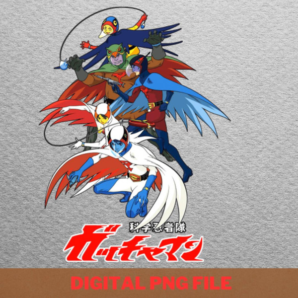 Gatchaman Unyielding Protectors PNG, Gatchaman PNG, Battle Of The Planets Digital Png Files.jpg