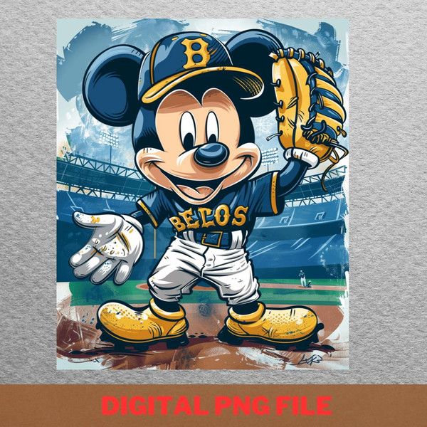 Micky Mouse Vs Milwaukee Brewers Toon Tangle PNG, Micky Mouse PNG, Milwaukee Brewers Digital Png Files.jpg