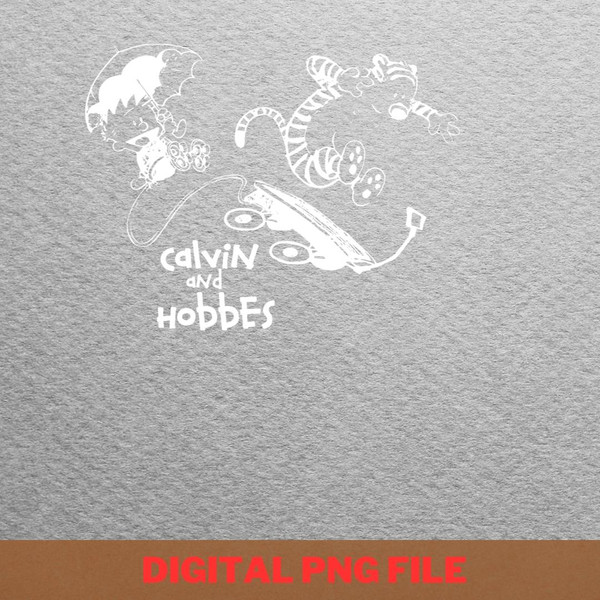 Calvin And Hobbes Rainy Revelry PNG, Calvin and Hobbes PNG, Bill Watterson Digital Png Files.jpg