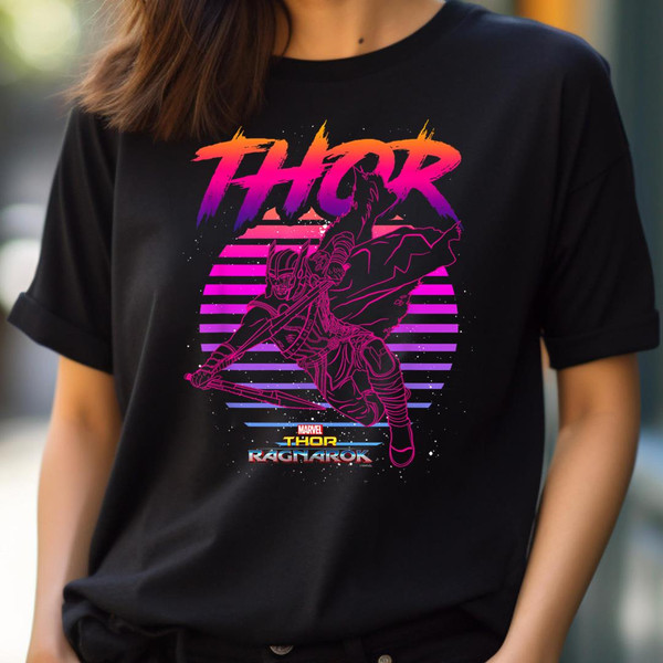 Marvel Thor Ragnarok 80S Retro Sunset Halftone Hero PNG, Thor PNG, Thor Ragnarok Digital Png Files.jpg