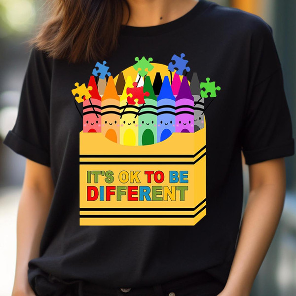 Crayon Autism Awareness, March Forward Knowing Its Ok To Be Different PNG, Its Ok To Be Different PNG.jpg