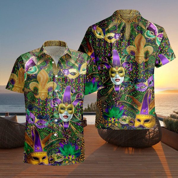 Happy Mardi Gras Unisex Hawaii Shirts, Soft Hawaii Shirt, 3D Hawaiian Aloha Shirt, Hawaii Shirt for Men and Women, Summer Hawaiian Shirt1.jpg