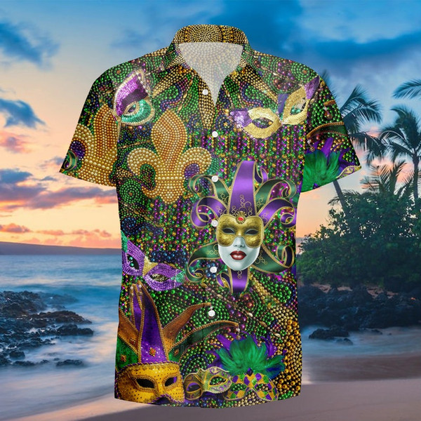 Happy Mardi Gras Unisex Hawaii Shirts, Soft Hawaii Shirt, 3D Hawaiian Aloha Shirt, Hawaii Shirt for Men and Women, Summer Hawaiian Shirt2.jpg