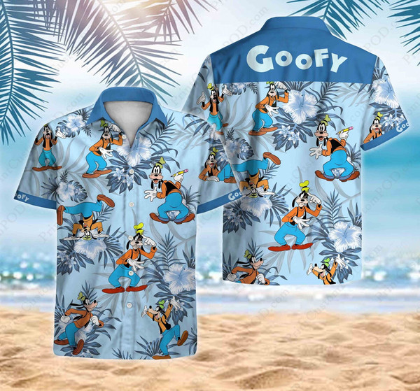 Goofy Hawaii Shirt, Mickey and Friends Hawaiian Shirt, Goofy Summer Button Up Shirt, Hawaii Shirt for Men Women,  Disneyland Vacation Shirt.jpg