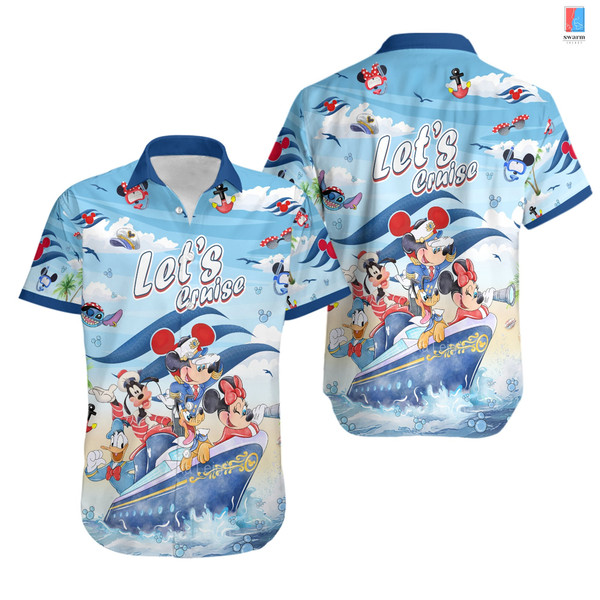 Mickey And Friend Hawaii Cruise Shirt, Summer Button Up Hawaiian Shirt, Disneyland Cruise Shirt, Disneyland Family Vacation Shirt.jpg
