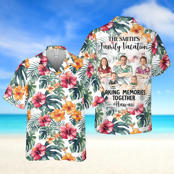 Personalized Photo Family Vacation Hawaiian Shirt Gift for Family Custom Hawaiian Shirt Cruise Squad Shirts Family Making Memories Shirt 1.jpg