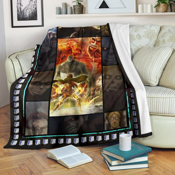 Beast Titan Attack On Titan Sherpa Fleece Quilt Blanket BL3435 - Wisdom Teez.jpg