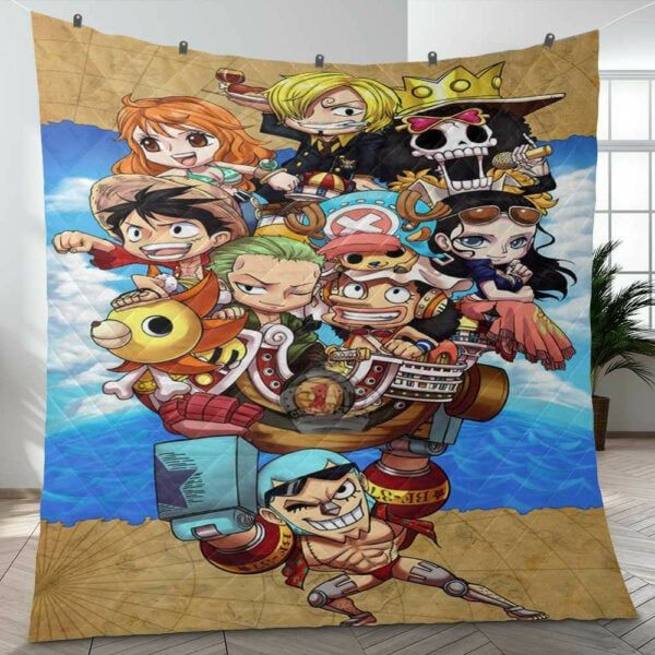 Chibi Luffy One Piece Anime Sherpa Fleece Quilt Blanket BL0181 - Wisdom Teez.jpg