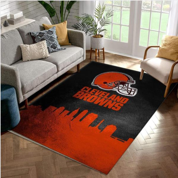 Cleveland Browns Skyline NFL Area Rug Carpet Bedroom Family Gift US Decor.jpg