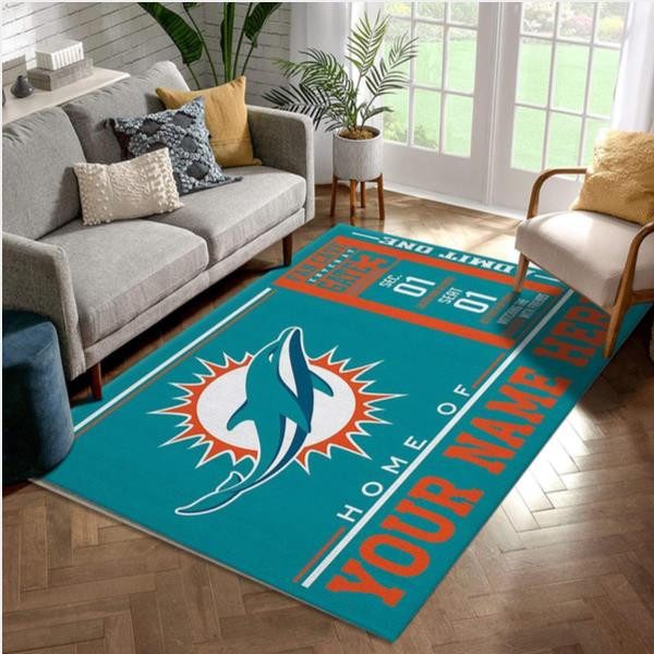 Customizable Miami Dolphins Wincraft Personalized NFL Area Rug Bedroom Home Decor Floor Decor.jpg